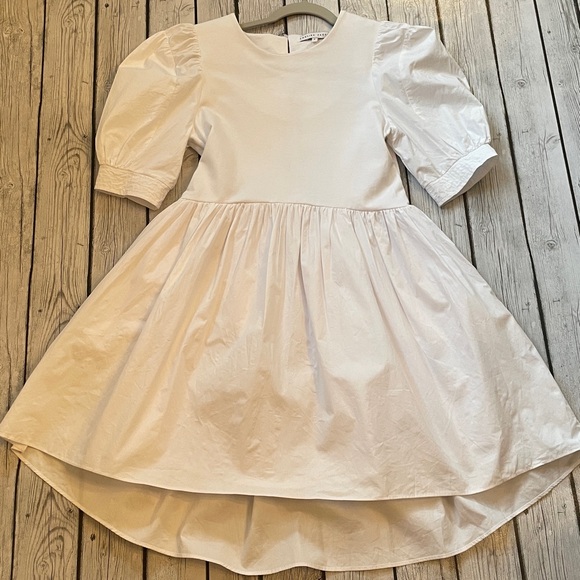 ENGLISH FACTORY PUFF SLEEVE HIGH LOW KNIT COMBO DRESS SIZE SMALL - Picture 6 of 9